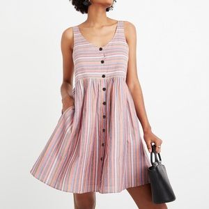 Scoopneck Tank Dress in Rainbow Stripe